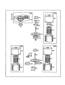 Air Cleaner Assembly Diagram and Parts List for 130200-130299 1535-1543 Briggs and Stratton Engine